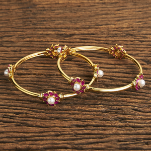 Kanhai Jewels Classic Bangles with <b>Ruby</b> Color Alloy Material for Engagement & Wedding in Wholesale 60104 - Product Image 1