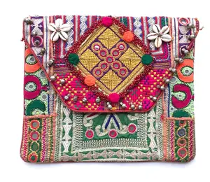 Pochette brodée ethnique indienne pour femmes, sac de styliste de soirée pour femmes, vente en gros, style gothique, tribal, pochette de broderie, 2020