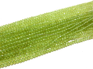 Perles de péridot facettées naturelles de 3 mm, pierres précieuses vertes pour la fabrication de bijoux, perles de péridot en vrac de 3 mm - Product Image 4
