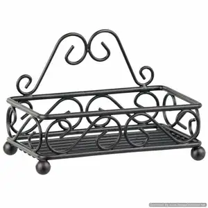 Boîte de service de luxe en métal de fer carré de couleur noire fantaisie, articles à vendre Itam - Product Image 1