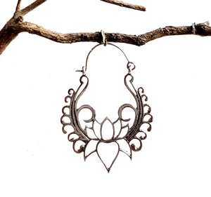 Louts Design Boucles d'oreilles créoles plaquées argent Style bohème Tribal indien fête de mariage bijoux de fiançailles en laiton - Product Image 3