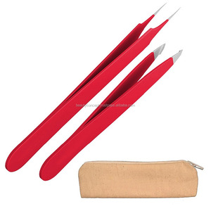 Ensemble professionnel de 4 pinces à épiler en acier inoxydable, durables, réutilisables, à pointes inclinées et pointues, pour la beauté et les sourcils - Product Image 5