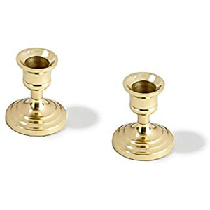 Bougeoirs coniques en métal et laiton - Product Image 1