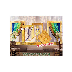 Cadre photo de scène de mariage moderne avec toile de fond en fibre de verre pour mariages indiens - Product Image 1