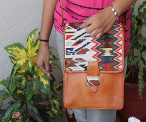 Bolso de mano de cuero de tela Jacquard para mujer, bandolera de hombro, a la moda - Product Image 3