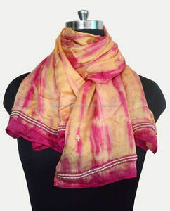 Bufanda de seda de primavera para adultos con logotipo colorido teñido anudado de satén puro de longitud media de estudio de diseño creativo - Product Image 1