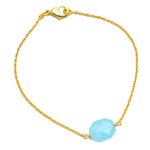 925 Sterling <b>Silver</b> <b>Bracelet</b> With Gold Plated Fancy cut Aqua Chalcedony <b>Bracelet</b> Trendy Fashionable <b>Bracelet</b> <b>For</b> Wedding Gift. - Product Image 1