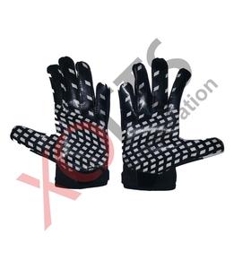 Guantes de Fútbol Americano para Receptor, Acolchados, Negros, con Cierre de Velcro Impermeable y Antideslizante para Deportes al Aire Libre - Product Image 2