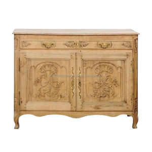 Mueble de comedor de madera maciza de estilo antiguo, 1 cajón, 2 puertas, aparador tallado, armario de almacenamiento, Unidad de vajilla - Product Image 1