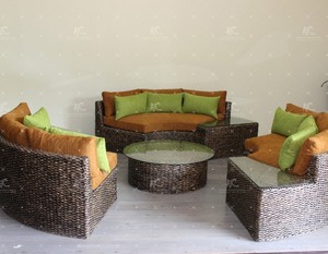 Ensemble de canapé en jacinthe d'eau naturelle de conception inventive pour le salon - Product Image 1