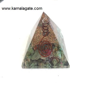 Vente en gros Aventurine verte naturelle Orgone Reiki pyramide cristal baguette de guérison pierre semi-précieuse artisanat Feng Shui pierre précieuse - Product Image 1