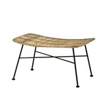 Banc en rotin naturel moderne avec pieds en fer pour salon, villa, hôtel et restaurant - Meubles de loisirs pour repas en plein air - Product Image 3