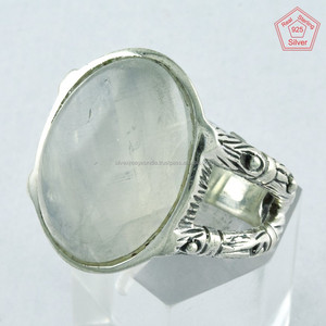 แหวนพลอยสี925ใส่ได้ทั้งชายและหญิงวินเทจสีเงินสเตอร์ลิงสีรุ้งดวงจันทร์ใช้ได้ทุกโอกาสขายส่งแหวนปาร์ตี้งานแต่งงาน - Product Image 1