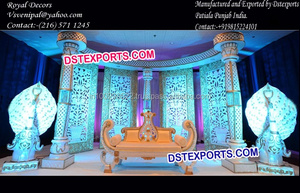 Decoraciones de escenario de boda de estilo indio, Panel de cara de elefante, decoración de escenario de boda - Product Image 5
