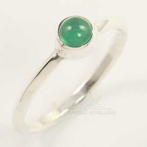 Bagues élégantes en argent Sterling 925 de luxe pour femmes avec pierre précieuse en Onyx vert naturel bijoux fins S925 bagues de déclaration en gros - Product Image 2