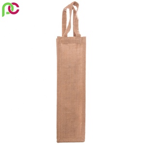 Vente en gros de nouveaux sacs à provisions de vin en jute à bas prix couvre-bouteilles de vin en champagne sac pochette d'emballage en toile de jute - Product Image 4