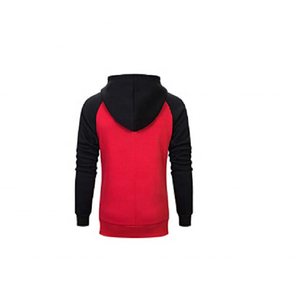 Básico de Venta barata, mezcla de algodón con manga de color de contrato Hombres Pull Over Hoodie - Product Image 4