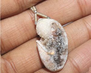 Concha de Caracol Fossilizada Natural Cristalizada, Gema Druzy, Cabujón, Suministros al por Mayor para Hacer Collares - Product Image 1