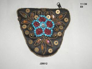 Monedero bordado a mano para mujer y niña, con cuentas de vidrio, soporte para monedas - Product Image 5
