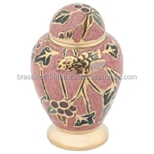 Recuerdo de urna de cremación de pájaros y flores, suministros funerarios, BRASSWORLD, INDIA - Product Image 1