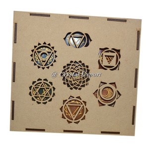 7 Chakra-Ágatas con símbolos grabados Piedra preciosa tallada Estilo de amor Caja de regalo Técnica tallada - Product Image 1