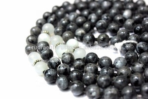 ขายส่งLarvikiteโยคะMala Unisex HandcraftedผูกปมMalaสร้อยคออัญมณีธรรมชาติเครื่องประดับStringไนลอน - Product Image 6