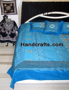 Hermosas sábanas bordadas a mano de seda étnica - Product Image 1