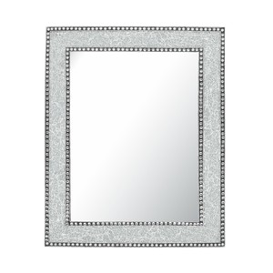 Modern Rectangle Wood-Framed Wall <b>Mirror</b> Multi-Color Handmade Glass Mosaic <b>Hanging</b> Bedroom Bathroom Home Decorative Metal - Product Image 2