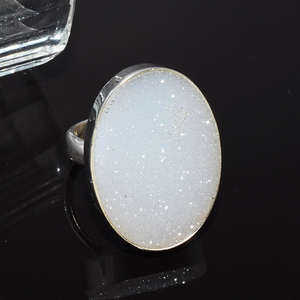 Lunette de forme ovale fascinant, bagues en argent Sterling 925 blanc, bijoux en argent Sterling 925 - Product Image 5