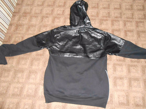 Customizable 100% Cotton Fleece <b>Hoody</b> Men's XS-6XL Sizes DIY Yarn Dyed <b>with</b> Spring Hooded Collar Leather Accents <b>Thumb</b> <b>Hole</b> Cuff - Product Image 6