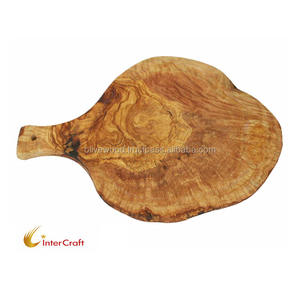 Planche à découper ronde en bois d'olivier écologique pour couper les fruits, outil de cuisine durable de qualité supérieure - Product Image 1