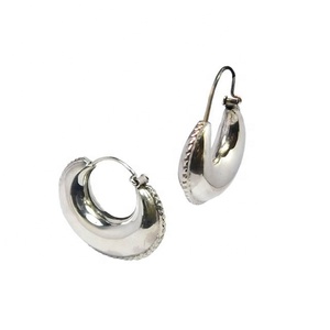 Pendientes de aro de Plata de Ley 925 más recientes del fabricante, estilo Vintage Simple con chapado en oro rosa, regalo de fiesta de boda para mujer - Product Image 1