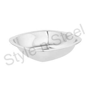 Bol carré en acier inoxydable élégant en métal de qualité alimentaire isolé thermiquement pour les restaurants-pour mélanger la salade de riz - Product Image 1