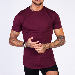 เสื้อยืดกีฬาเข้ารูปกล้ามเนื้อสแปนเด็กซ์ผ้าฝ้ายของผู้ชายเสื้อยืดฟิตเนสยิมชุดออกกำลังกาย - Product Image 1