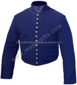 Hot <b>Sale</b> High Quality Handmade Embroidery Customer Logo Reenactors Dark Blue Shell Jackets - Product Image 1