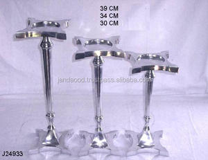 Portavelas de aluminio fundido de alta calidad con pulido de espejo con forma de estrella superior y Base decoración del hogar Diwali portavelas festivo - Product Image 2