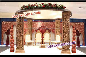Mandap de Boda Real Tallado a Mano de Diseño Exclusivo, Jhrokha Maharani, Mandap Dulhan 2026, Venta en Australia, Decoración para Eventos - Product Image 3