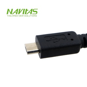 Cable Micro USB B de 5 pines personalizado con escudo trenzado de cobre Conjunto de cable de conector Mini USB - Product Image 6