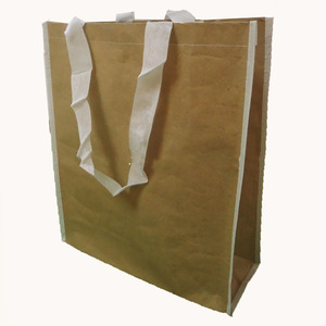 Sac de shopping pliable en tissu tissé PP laminé kraft simple, construction en tuyau en U, motif de points, fabriqué au Vietnam HOAHA - Product Image 3