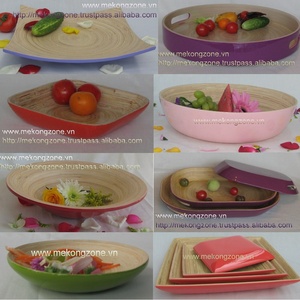 Plaque de bambou enroulée naturelle fabriquée à la main Laque écologique Décoration artisanale - Product Image 2