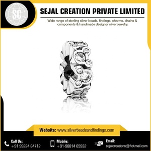 ตัวยึดลูกปัดสเปเซอร์สีเงิน - Product Image 3