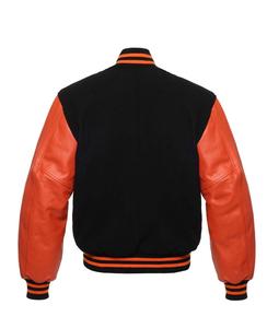 Veste en laine pour hommes, sterling 100%, fabriqué sur mesure, manches en cuir - Product Image 4