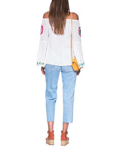 Dernier haut de gamme bohème décontracté pour filles Chemisier élégant sans bretelles Vibrant Tropical Flora Floral Flare Sleeves Taille 6XL - Product Image 2