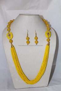 Collar de cuentas de cristal colgantes, chapado en rodio clásico amarillo, estilo moderno, de varias hebras, ideal para regalo de compromiso, boda o fiesta. - Product Image 4