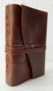Wholesale Handmade genuine flap strap closure soft leather <b>notebook</b> - Product Image 3
