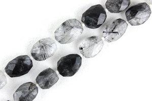 Cuentas facetadas de 14 "para hacer joyas, gemas naturales y negras, pelo auténtico, cuarzo - Product Image 4