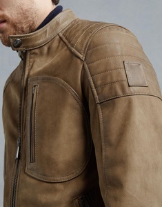 Sand Color Leather Jacket with Stand Collar With Wholesale Price Available in All Color - Product Image 4