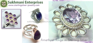 Dernière bague en améthyste brute bijoux en argent améthyste éternité vermail bague en pierre réglable S925 bague en argent Sterling bijoux cadeau - Product Image 3