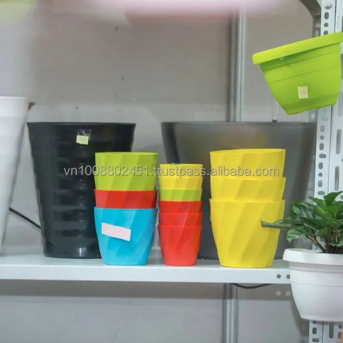 Harga Murah untuk Pemasok Pot Bunga Plastik Bulat Kecil Warna-warni