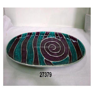 Assiette à salade en aluminium/assiette à fruits/assiette à service couleur émail - Product Image 1